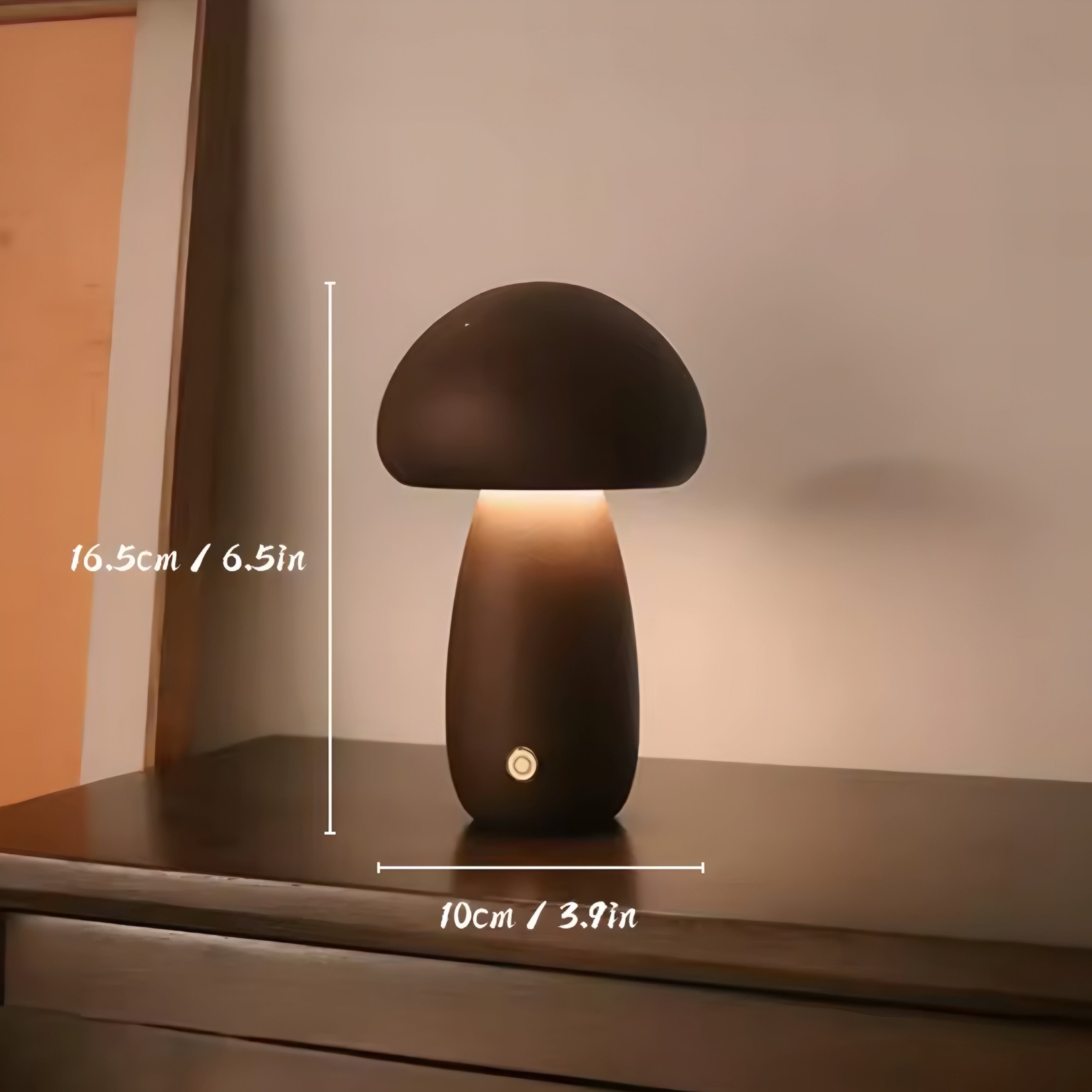 Trestruktur nattlampe med soppdesign