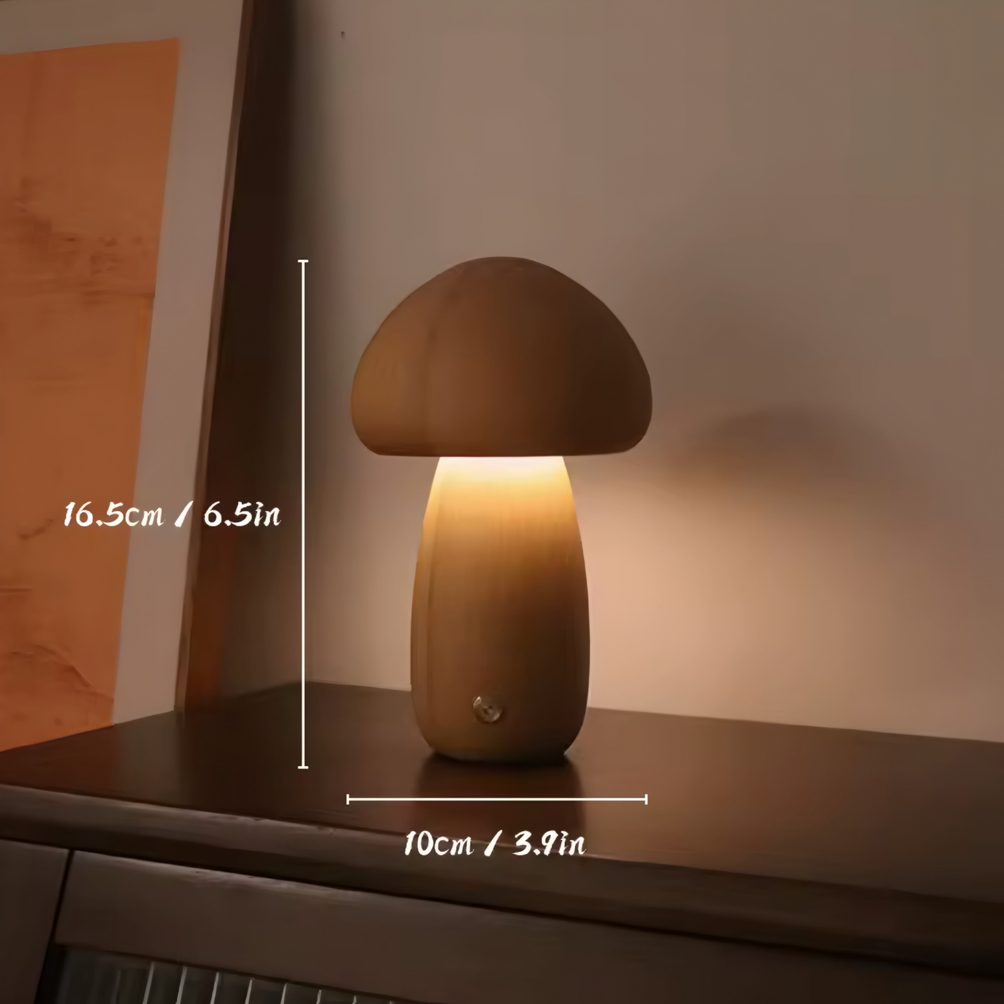Trestruktur nattlampe med soppdesign